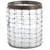 Trudy Glass / Brass Wire Link Hurricane