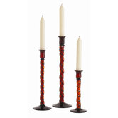 Twist Glass Candlesticks (Set of 3)