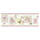 Whimisical Wall Springtime Border in Pink Lemonade