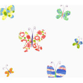 Whimsical Children's Vol. 1 Butterfly Toss Wallpaper in Green