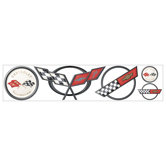 Corvette Logos Free Style Peel Stick Decal in Multi