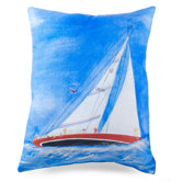 Sailboat Painted Pillow