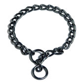 Steel Coated Dog Collar in Black Chrome