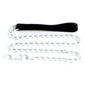 Steel Dog Leash in White with Black Nylon Handle