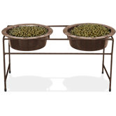 Modern Double Vein Diner Stand with Two Wide Rimmed Bowl