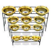 Triple Diner Stand with Stainless Steel Pet Bowl