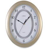 Caliber Oval Case Wall Clock in Brown