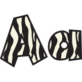 Fun Font Letters Zebra 4in