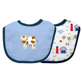 Organically Grown Knit Reversible Bib-Farm-Stage 2/3