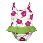 White Blossom Ultimate Swim Diaper Skirty Tanksuit
