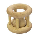 Sprouts Large Natural Wooden Cage Rattle