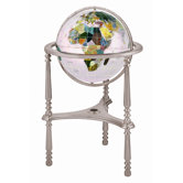 13" Ambassador Opal Globe with Three Leg High Stand in Silver