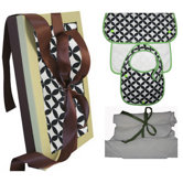 Organic Bib, Burp and Wash Gift Set in Diamond Eye