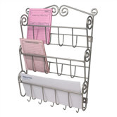 Scroll Wall Mount Letter Holder in Satin Nickel