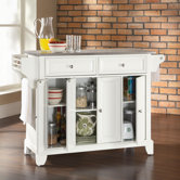 DO NOT SET LIVE!Newport Kitchen Island with Stainless Steel Top in White