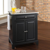 Newport Kitchen Island with Stainless Steel Top