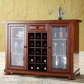 Alexandria Sliding Top Bar Cabinet in Classic Cherry