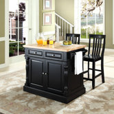 Kitchen Island Set with Butcher Block Top
