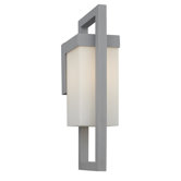 City One Light Outdoor Wall Lantern with White Opal in Bronze