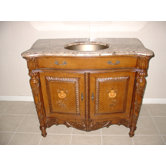 40" Brass Sink Bathroom Vanity in Brown