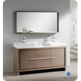 Allier 60" Modern Double Sink Bathroom Vanity with Mirror