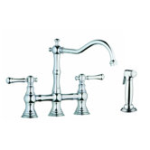 Bridgeford Double Handle Widespread Bridge Kitchen Faucet with Hose and Side Spray