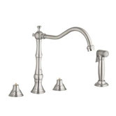 Bridgeford Two Handle Widespread Kitchen Faucet with Side Spray Less Handles