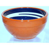 Terracotta Pudding Bowl in Blue / Cream (Set of 2)