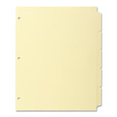 Plain Tab Indexes,3HP,5-Tab,11"x8-1/2",36 Sets per Box,Canary