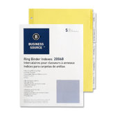 Binder Indexes,Five 2" Tabs,11"x8-1/2",5/ST,Buff/Clear