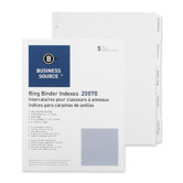 Plain Tab Indexes,5-2" Wide Tab,11"x8-1/2",100 St per Box,White