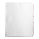 Index Dividers, Side Tab, 9/32" Holes, 3HP, 5Tab, 36 per Box, White
