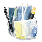 Desktop Organizer,8 Compartments,5-3/5"x6"x3-3/5",Ice Black