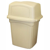 Indoor/Outdoor Receptacle,45 Gallon,25"x21"x30-1/2",Beige