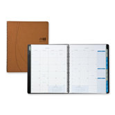 Monthly Planner,Notebook,2PPM,9-1/8"x11-1/8"x5/8",Brown, 2013