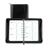 Sz 4 Faux Croc Starter Set Organizer Set, Vinyl, 3-Month, 7-1/2"x10", Black, 2013