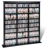 Floor Media Triple Width Barrister Multimedia Storage Rack