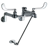 Wall Mounted Bathroom Faucet with Double Lever Handles