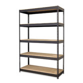 Steel Five-shelf Unit, 48"x18"x72", Black