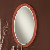 Casaya Oval Mirror in Cherry Stain