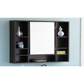 Wood Frame Medicine Cabinet in Red Mahogany