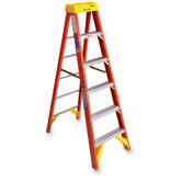 Stepladder,w/Can Hngr.,Fiberglass,6',41-1/4"x23-3/8"x72",OE