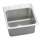 Lustertone Gourmet 22" x 22" Stainless Steel Single Bowl Sink Set