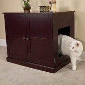 Cat Litter Box Cabinet in Mahogany