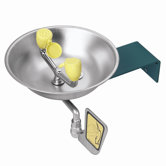 Eyesaver Wall Mounted Eye / Face Wash with Stainless Steel Bowl, Dual Spray Heads, Flip Top Dust Covers