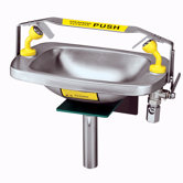 Eyesaver Wall Mount Eyewash with Optional Adjustable Volume Regulator,  Stainless Steel Bowl, Twin Aerated Sprays and Panic Bar Activator