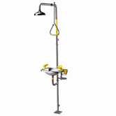 Safe-T-Zone Floor Mount Combination Shower with Stainless Steel Bowl, and Deluge Showerhead