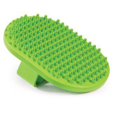 Rubber Curry Pet Brush Oval with Handstrap