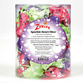 Sparkle Heart Mouse Canister Cat Toy (48 Pieces)