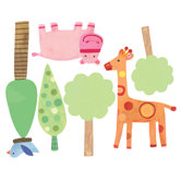 Zoo Baby Peel and Stick Wall Stickers